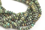 Natural African Turquoise High Quality in 6mm and 8mm Matt  Roundel- Full 15.5 Inch Strand AAA Quality  Smooth Gemstone Beads