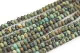 Natural African Turquoise High Quality in 6mm and 8mm Matt  Roundel- Full 15.5 Inch Strand AAA Quality  Smooth Gemstone Beads