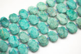 Natural Russian Amazonite - 16*21mm Faceted Flat Nuggets Rectangle Rectangular Middle Drilled Gemstone Beads