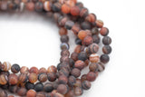 Natural Banded Agate, High Quality in Matte Round, 6mm, 8mm, 10mm, 12mm- Full 16 inch strand Gemstone Beads