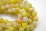 DRUZY AGATE Beads-- 8mm, 10mm, 12mm. Full 15.5 inch strand- Yellow