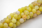 DRUZY AGATE Beads-- 8mm, 10mm, 12mm. Full 15.5 inch strand- Yellow