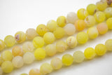 DRUZY AGATE Beads-- 8mm, 10mm, 12mm. Full 15.5 inch strand- Yellow