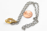 Beautiful PAVE DIAMOND with STERLING Silver diamond clasps diamond lobster With Sterling Silver Chain