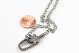 Beautiful PAVE DIAMOND with STERLING Silver diamond clasps diamond lobster With Sterling Silver Chain