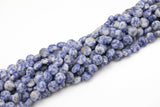 Natural Sodalite Beads Matte Beads - Puffy Coin Shaped 10mm - 1 strand ~15.5" - Special Exclusive Item Gemstone Beads