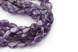 Natural Amethyst - Oval Beads- High Quality-  sizes- Full Strand 16" Gemstone Beads