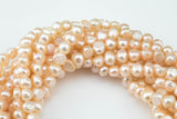 8mm - 9mm A Quality Flat Round Pink Freshwater Pearls