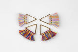 2pcs/10pcs Small Fan Tassels Light or Dark Multicolor - Triangle Teardrop or Circle. Perfect for earrings or pendants! 15*25mm