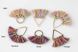 2pcs/10pcs Small Fan Tassels Light or Dark Multicolor - Triangle Teardrop or Circle. Perfect for earrings or pendants! 15*25mm