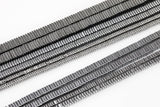 HEMATITE Squaredel Beads 2mm 2.5mm 3mm or 4mm. Platinum Plated. Full Strand 16".