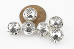 Round Buddhist Prayer Beads 925 Bali Sterling silver 1 per order-s5