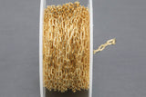 Gold Filled Paper Clip Chain Flat Tubed Chain, Elongated Oval Chain, 6 x 2.5 mm links, , Wholesale, USA Made, Chain by foot