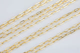 Gold Filled Paper Clip Chain Flat Tubed Chain, Elongated Oval Chain, 6 x 2.5 mm links, , Wholesale, USA Made, Chain by foot