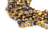 Natural Tiger Eye- Full Strands-15.5 inches-6mm- Nice Size Hole- Diamond Cutting,High Facets-Nice and Sparkly-Faceted Coin Gemstone Beads