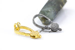 Pave REAL DIAMOND Gunmetal or Vermeil Lobster, Large size bail included.