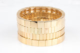 Large Stretchy Bracelet-Gold 4 Stack- 7-7.5- Wholesale Pricing Enamel Beads