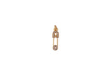 2 pcs Micro Pave Gold Safety pin charm 1 piece, 18x5mm 14k gold plated brass, Nickel free, Cubic zirconia, Dainty charm