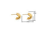 2pc 18kt Gold Earrings Stud Sunburst Earrings- 2 pcs Per prder- 15mm Earring
