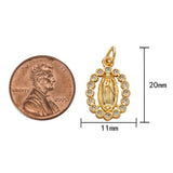 2pc 18K Gold Delicate Virgin Mother Mary Bracelet Necklace Pendant Earring Charm Gift for Woman Jewelry Making- 10x17mm