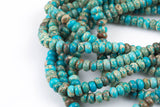 Natural Aqua Aqua AFRICAN Sea Sediment Jasper smooth roundel- 8mm Smooth Gemstone Beads