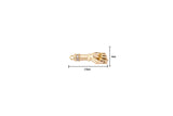 18k Gold  Micro Pave Fist Figa Charm Pendant for Necklace Earring Component-8x25mm