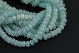 Natural GORGEOUS MYSTIC Silverite Light Blue High Quality in Faceted Rondelle- 4mm and 8mm-Full Strand 15.5 inch Strand AAA Quality