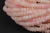 GORGEOUS Pale Pink Powder Jade High Quality in Faceted Rondelle- 6mm and 8mm-Full Strand 15.5 inch Strand