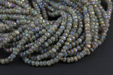 Natural Labradorite ab facetted roundel 6mm, 8mm, 10mm- Full 16 inch Strand Gemstone Beads