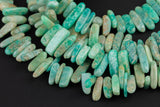 Natural Amazonite High Quality in Top Drilled Sticks- Full Strand- 5x15mm Gemstone Beads