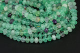Natural Rainbow Fluorite Roundels Top Quality Sharp Facets, Full Strand 15.5 Inch, 4mm, 6mm, 8mm, 12mm, or 14mm Beads- Gemstone Beads