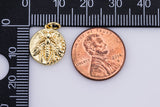 3pc 12mm 18k Gold  Queen Bee Charm Fly Honeybee Insect Animal Necklace Pendant- 14mm-3pcs per order