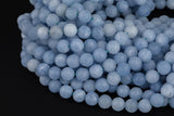 Blue Aquamarine- JADE Matte Round- 6mm 8mm 10mm 12mm-Full Strand 15.5 inch Strand