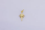 4pc 14K Gold North Star Charm- 10x17mm- 4 pcs per order