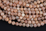 Natural Light Pink Moonstone Sunstone Pink Moon stone Beads High Quality in  Round- 4mm, 6mm, 8mm, 10mm, 12mm- 15.5 - 16"  Smooth