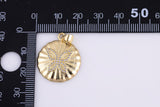 2 pcs 14k gold  Butterfly Pendant, Jewelry Cubic zirconia Star Medallion - 21mm