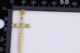 1 pc CZ Sword Charms Necklace Component- 17x41mm