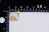 1 pcs Pearl Evil Eye Gold Lucky Coin Talisman Charm Necklace, 14k Gold  Disc Round Pendant Lucky Medallion Pendant for Necklace- 14mm
