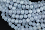 Light Gray- JADE Smooth Round-  6mm 8mm 10mm 12mm-Full Strand 15.5 inch Strand AAA Quality