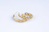 2 pcs Gold Hoop Earring Round Beaded Hoop Earring 14K Gold Statement Jewelry for Teen Women Girl-20x25mm