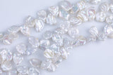 Natural 10mm Keishi Freshwater Pearl High Quality Flakes- Top Drilled Freshwater Pearl- 16 inch Strand AAA Quality Gemstone Beads