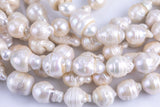 14mm Large Baroque Freshwater Pearl, Full strands!