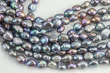 7x9mm Peacock Flat Potato Nugget Pearl A Quality Round Freshwater Pearl