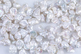 Natural 10mm Keishi Freshwater Pearl High Quality Flakes- Top Drilled Freshwater Pearl- 16 inch Strand AAA Quality Gemstone Beads