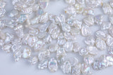 Natural 10mm Keishi Freshwater Pearl High Quality Flakes- Top Drilled Freshwater Pearl- 16 inch Strand AAA Quality Gemstone Beads