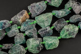 Natural Rainbow Fluorite - New Organic Cut Matte Rough Raw Unpolished Beads 15.5" Strand Gemstone Beads- 22x24mm