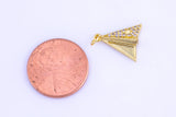 2 pcs 18K Gold  Paper Airplane Charm for Earring Necklace-12x15mm