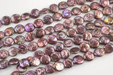 13mm Coin Pearl Freshwater Pearl, Full strands- Dark Rust!