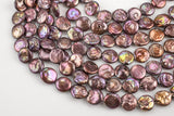 13mm Coin Pearl Freshwater Pearl, Full strands- Dark Rust!