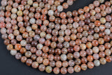 Flower Sunstone Beads Smooth round - A Quality - 4mm, 8mm, 10mm, 12mm -  Full 15.5 Inch Strand Gemstone Beads